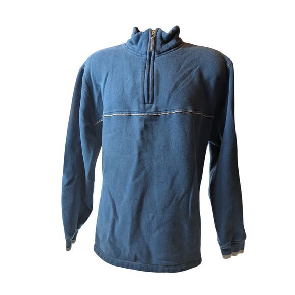 Arrow Sweatshirt Mens Large Blue 1/4 Zip Fleece Pullover Cozy Layer - Picture 5 of 13